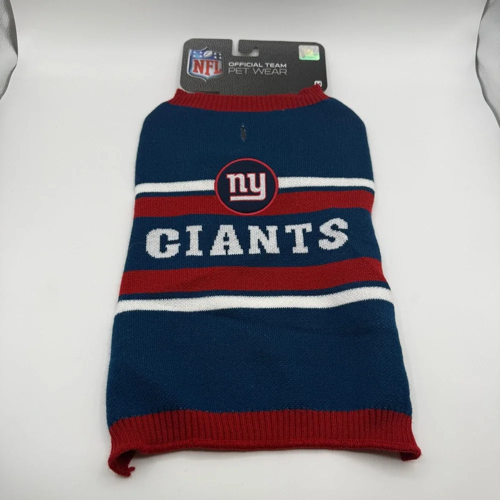 New York Giants NFL‎ Dog Sweater Size Medium Blue Striped NFL Pet Wear NEW